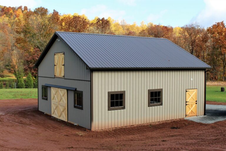 ash gray gray tcrinnkle finished board and batten barn with crinkle finished burnished slate roof in narvon pa