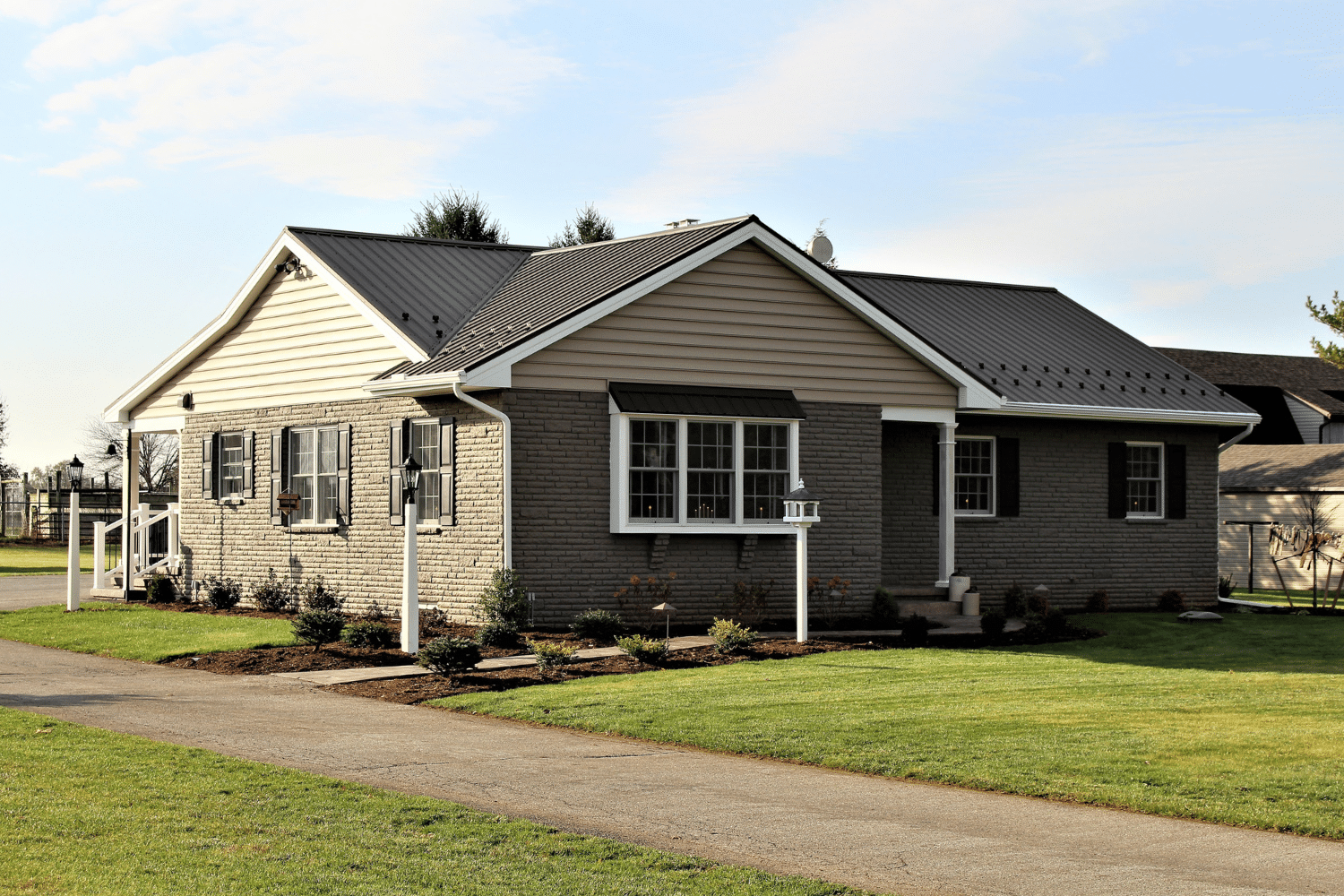 standing seam on beige house for metal roofing in shamong nj