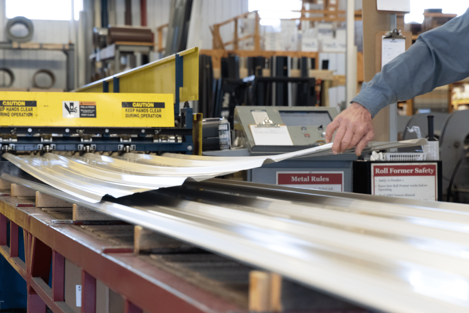 white panel being made for wagler metal siding panels in shamong nj